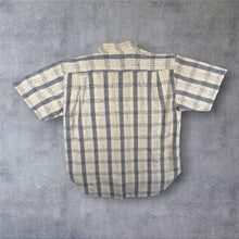 Load image into Gallery viewer, Vintage 90's Adidas Cream Grey Beige Check Cotton Short Sleeve Shirt