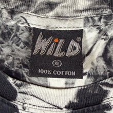 Load image into Gallery viewer, Early 00's Wild Gothic Skeleton Cowboy Graphic Black White Tie Dye Cotton T-Shirt