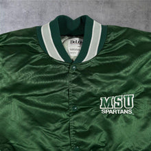 Load image into Gallery viewer, Vintage 80s DeLong Michigan State Spartans Satin Bomber Jacket XXL NCAA MSU