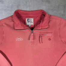Load image into Gallery viewer, Lazy Jacks Mens L Quarter Zip Sweatshirt Red Cotton Nautical Utility Pocket