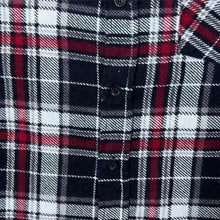 Load image into Gallery viewer, Vintage Vesta Red White Black Grey Plaid Check Long Sleeve Flannel Shirt