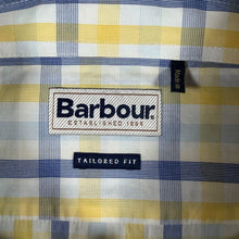 Load image into Gallery viewer, Barbour Mens 3XL XXL Tailored Fit Check Shirt Yellow Blue Short Sleeve Button Down