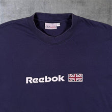 Load image into Gallery viewer, Early 00's Reebok Classic Spellout Graphic Y2K Navy Blue Cotton Short Sleeve T-Shirt