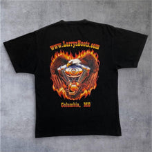 Load image into Gallery viewer, Early 00’s Larry’s Boots “Columbia, MO” Biker Eagle Spellout Graphic T-Shirt