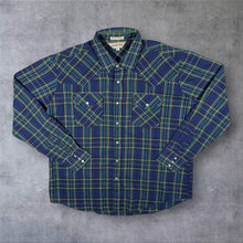 Load image into Gallery viewer, Vintage Timber Run "Woven Gingham" Western Cowboy Check Long Sleeve Popper Shirt