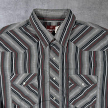 Load image into Gallery viewer, Vintage Wrangler Cowboy Western Multi Striped Long Sleeve Popper Shirt