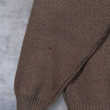 Load image into Gallery viewer, Vintage St Michael M&S Brown Suede Trim Zip Cardigan 36 Small Made in UK 70s