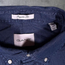 Load image into Gallery viewer, GANT Regular Fit Classic Navy Blue Cotton Long Sleeve Button-Down Shirt