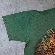 Load image into Gallery viewer, Vintage 90's Harlequin Jaguar Cat Animal Wildlife Graphic Faded Green T-Shirt