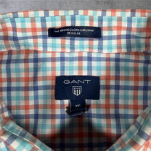 Load image into Gallery viewer, GANT Broadcloth Gingham Shirt Mens 2XL Blue Red Check Short Sleeve Regular Fit