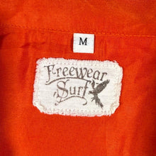 Load image into Gallery viewer, Early 00's Freewear Surf Goth Y2K Tribal Orange Yellow Polyester Short Sleeve Shirt