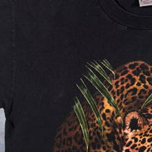 Load image into Gallery viewer, Vintage Harlequin Jaguar Cat Animal Wildlife Graphic Black Single Stitch T-Shirt