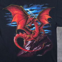 Load image into Gallery viewer, Tronseal Goth Fantasy Dragon Graphic Black Cotton Short Sleeve T-Shirt
