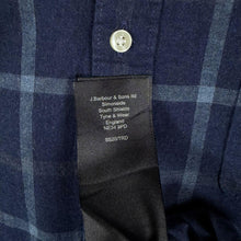 Load image into Gallery viewer, Barbour Tattersall Shirt M Navy Blue Tailored Fit 100% Cotton Long Sleeve Mens