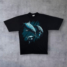 Load image into Gallery viewer, Vintage Harlequin Dolphin Wildlife Ocean Marine Black Graphic Cotton T-Shirt
