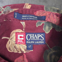 Load image into Gallery viewer, Vintage 90s Chaps Ralph Lauren Shirt Mens LT Large Tall Leaf Print Cotton Burgundy