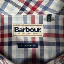 Load image into Gallery viewer, Barbour Mens XXL Tailored Fit Check Shirt Red Blue Short Sleeve Button Down