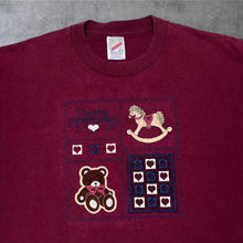Load image into Gallery viewer, Vintage 90’s Jerzees Country Heartland Embroidered Teddy Bear Rocking Horse T-Shirt