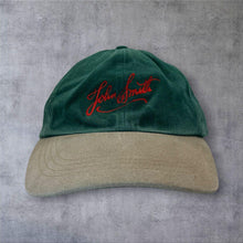 Load image into Gallery viewer, Vintage 90s John Smith Embroidered Green Suede Baseball Cap Strapback