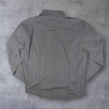 Load image into Gallery viewer, O'Neill Mini Pocket Logo Grey-Blue Pinstriped Skater Y2K Long Sleeve Shirt