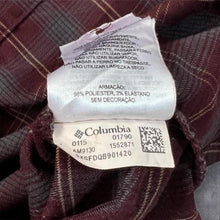 Load image into Gallery viewer, Columbia Mens Stretch Plaid Shirt Burgundy Red Hiking Outdoor Technical AM9130