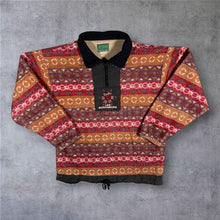 Load image into Gallery viewer, Vintage 90s Les Baroudeurs Crazy Fleece L Aztec 1/4 Zip Pullover Outdoor