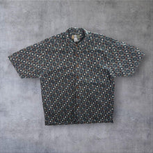 Load image into Gallery viewer, Vintage 90s City Streets Shirt Mens Large XL Geometric Abstract Ramie Short Sleeve