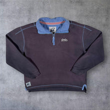 Load image into Gallery viewer, Lazy Jacks Embroidered Mini Logo Nautical Faded Navy Blue Cotton 1/4 Zip Sweatshirt