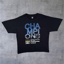 Load image into Gallery viewer, Manchester City FC "2011 - 2012 League Champions" Football Graphic Black T-Shirt
