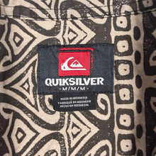 Load image into Gallery viewer, Quiksilver Y2K Mens M Tribal Shirt Black Beige Geometric Surf Short Sleeve 00s