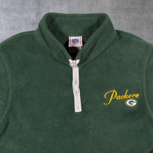 Load image into Gallery viewer, NFL Green Bay Packers Football Embroidered Mini Logo Green 1/4 Zip Fleece Sweatshirt