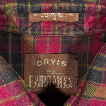 Load image into Gallery viewer, Orvis "The Fairbanks" Red Plaid Check Long Sleeve Cotton Wool Flannel Shirt