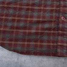 Load image into Gallery viewer, Columbia Mens Stretch Plaid Shirt Burgundy Red Hiking Outdoor Technical AM9130