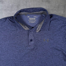 Load image into Gallery viewer, Under Armour "The Playoff Polo" Polyester Elastane Blue Short Sleeve Polo Shirt