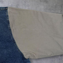Load image into Gallery viewer, Vintage 90s Anchor Blue Denim Varsity Bomber Jacket M Two Tone Y2K Streetwear