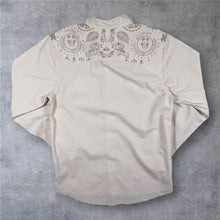 Load image into Gallery viewer, Quiksilver Y2K Mens XS S Skull Shirt Cream Long Sleeve Surf Skater Western 00s