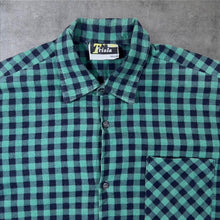 Load image into Gallery viewer, Vintage Triola Green Black Emo Plaid Check Long Sleeve Cotton Flannel Shirt