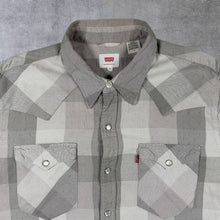 Load image into Gallery viewer, Levi's Western Style Grey Mix Check Long Sleeve Cotton Popper Shirt