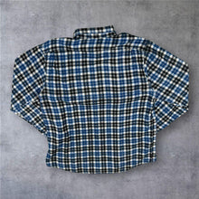 Load image into Gallery viewer, Pradizo Mens XL 42/43 Flannel Shirt Blue Black Plaid Check 100% Cotton Casual