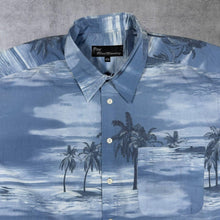 Load image into Gallery viewer, Vintage Blue Monday Hawaiian Tropical Pattern Polyester Cotton Short Sleeve Shirt