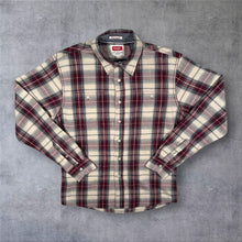 Load image into Gallery viewer, Wrangler "Flex For Comfort" Burgundy Plaid Check Cotton Blend Long Sleeve Shirt