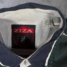 Load image into Gallery viewer, Vintage Ziza Navy Green White Striped Cotton Long Sleeve Button-Down Shirt
