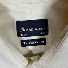 Load image into Gallery viewer, Aquascutum Shirt Mens 16.5 42cm Two Fold Cotton Cream Double Cuff Formal XL XXL