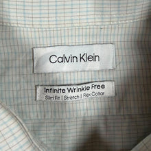 Load image into Gallery viewer, Calvin Klein "Infinite Wrinkle Free" White Check Long Sleeve Slim Fit Stretch Shirt