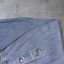 Load image into Gallery viewer, Wrangler Authentic Western Denim Shirt Mens L Light Blue Pearl Snap Cowboy