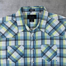 Load image into Gallery viewer, Early 00's Oakley Plaid Check Pearl Snap Popper Skater Surfer Short Sleeve Shirt