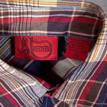 Load image into Gallery viewer, Vintage Western Cowboy Made In Korea Multi Colour Check Short Sleeve Popper Shirt