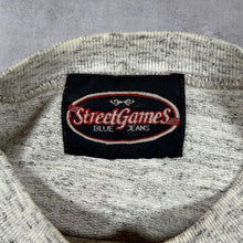 Load image into Gallery viewer, Vintage Street Games Blue Jeans Y2K Colour Block Graphic Grey Cotton T-Shirt