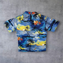 Load image into Gallery viewer, Vintage Palmwave Hawaiian Tropical Pattern Blue Multi Colour Short Sleeve Shirt