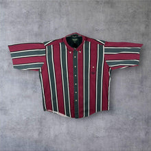 Load image into Gallery viewer, Vintage Hunt Club Bold Multi Striped Cotton Short Sleeve Button-Down Shirt